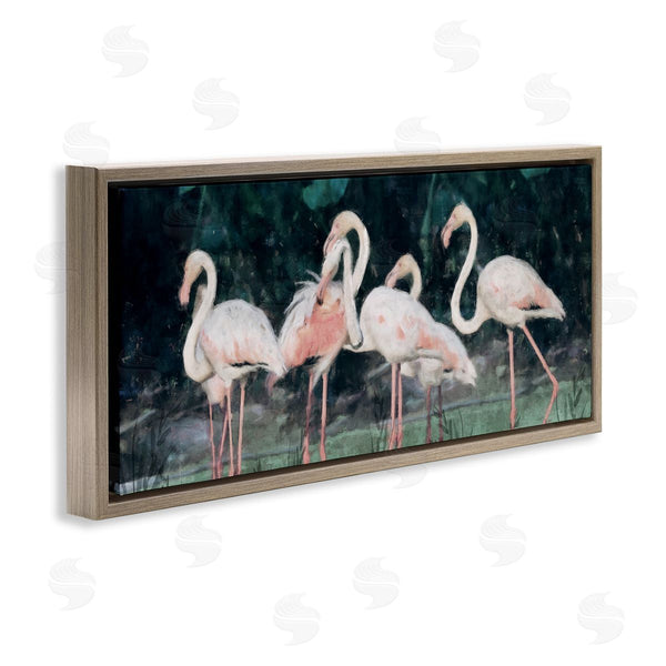 Stupell Industries Nina Blue | Flamingos In Green Nature Swamp Wall Art