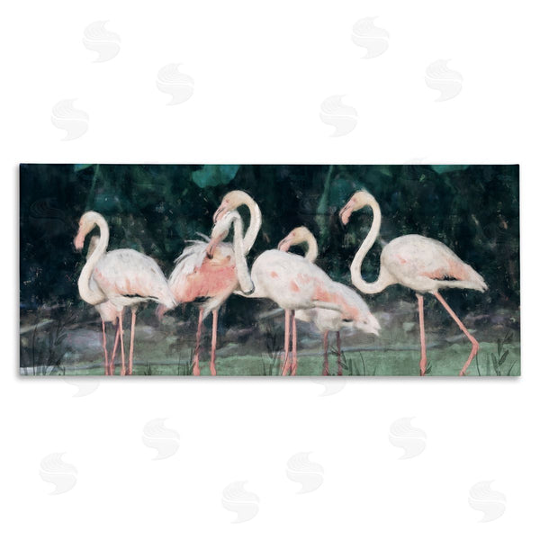 stupell industries Nina Blue | Flamingos In Green Nature Swamp Wall Art