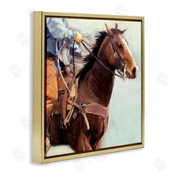 Stupell Industries Nina Blue | Galloping Western Cowboy