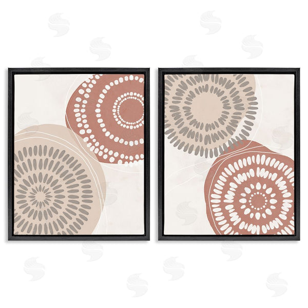 Stupell Industries Nina Blue | Geometric Mandala Ink Drops Boho Circular Doodle Wall Art
