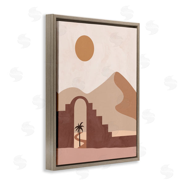 Stupell Industries Nina Blue | Giant Sand Dune Deserted Buildings Oasis Daylight Illusion Wall Art