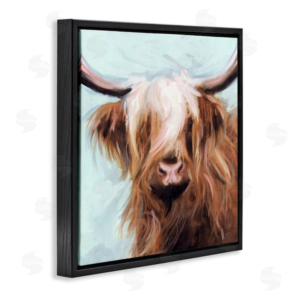 Stupell Industries Nina Blue | Long Haired Cattle Portrait