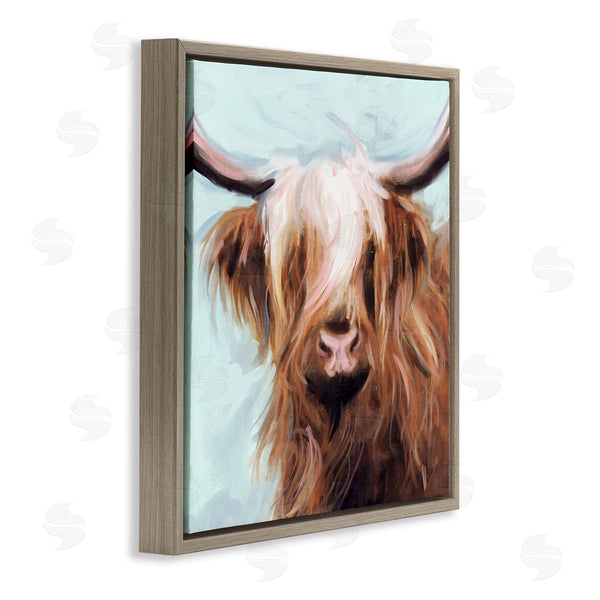 Stupell Industries Nina Blue | Long Haired Cattle Portrait