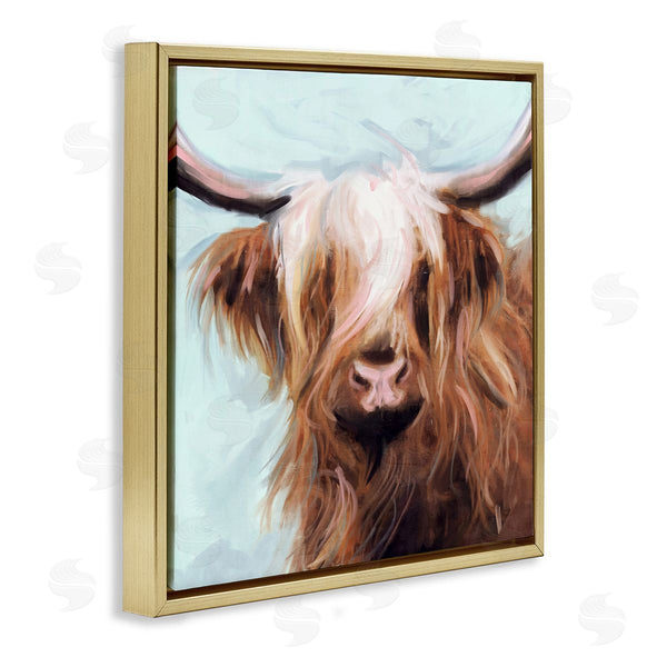 Stupell Industries Nina Blue | Long Haired Cattle Portrait
