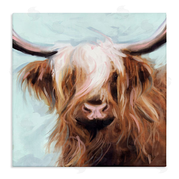 stupell industries Nina Blue | Long Haired Cattle Portrait