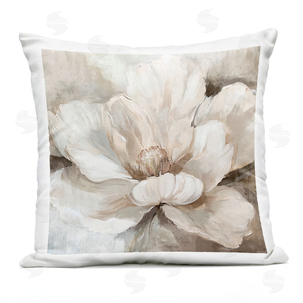 Stupell Industries Nina Blue | Lush Bloom In White Printed Throw Pillow