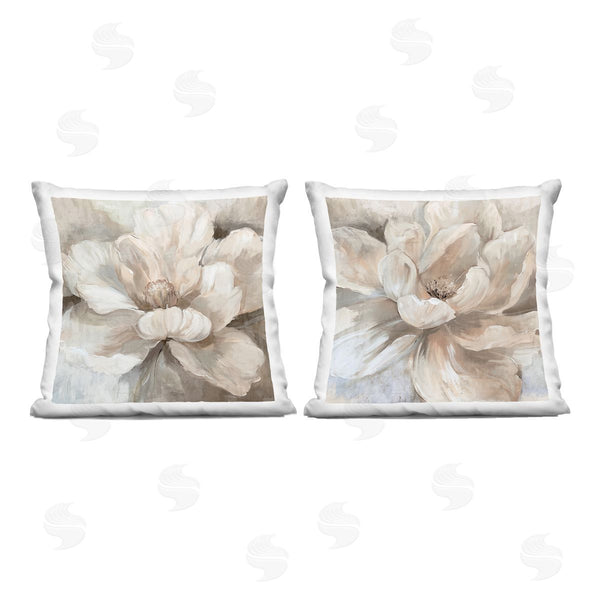 stupell industries Nina Blue | Lush White Blooms Close Ups Printed Throw Pillow Set