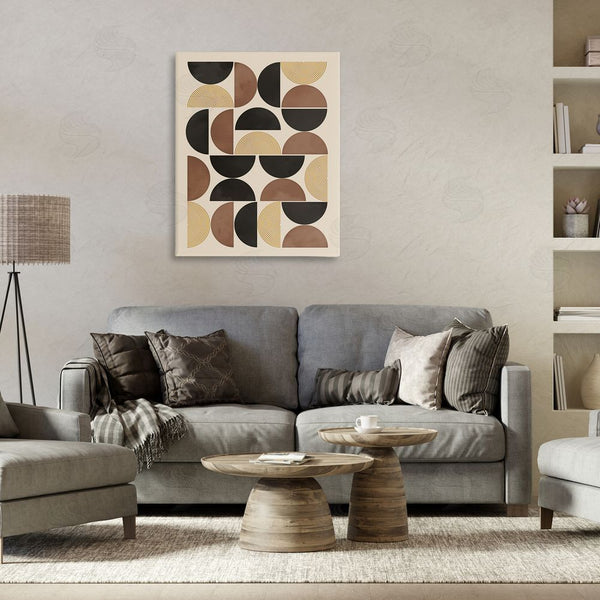 Stupell Industries Nina Blue | Midcentury Beige Shapes Wall Art