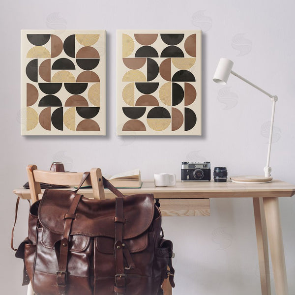 Stupell Industries Nina Blue | Midcentury Geometric Semicircles Wall Art