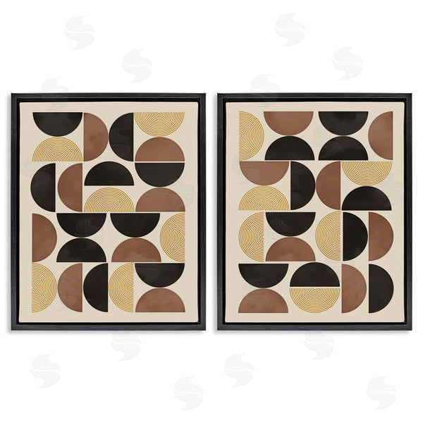 Stupell Industries Nina Blue | Midcentury Geometric Semicircles Wall Art
