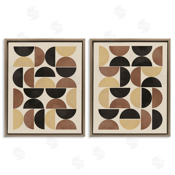 Stupell Industries Nina Blue | Midcentury Geometric Semicircles Wall Art