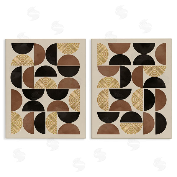 stupell industries Nina Blue | Midcentury Geometric Semicircles Wall Art