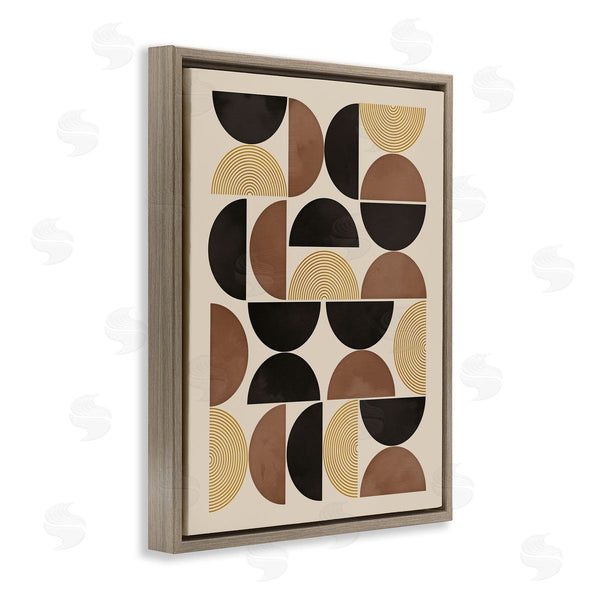 Stupell Industries Nina Blue | Midcentury Neutral Geometric Wall Art