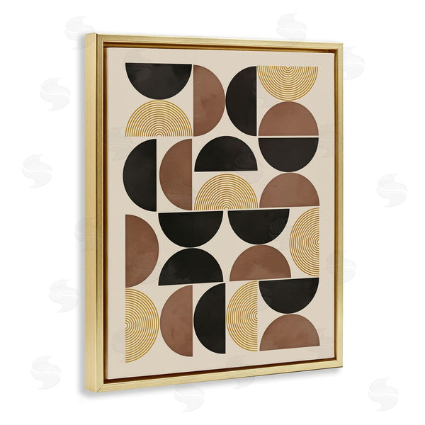 Stupell Industries Nina Blue | Midcentury Neutral Geometric Wall Art