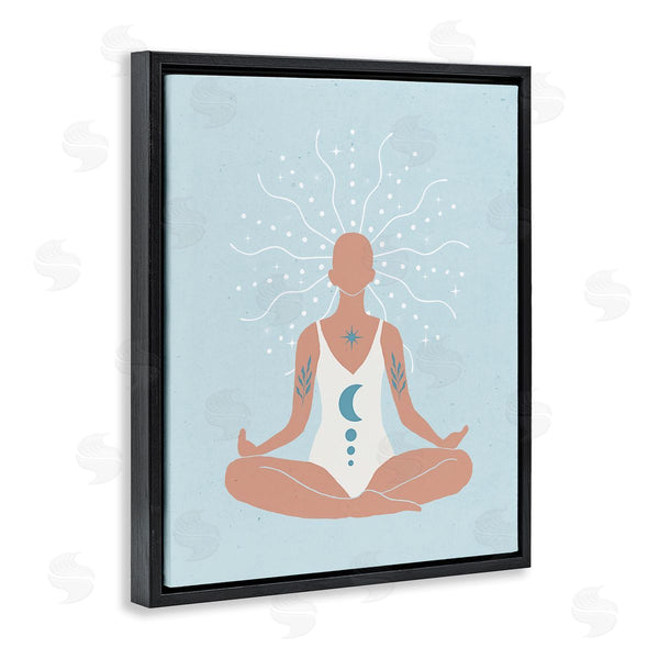 Stupell Industries Nina Blue | Mindful Tai Chi Human Meditation Stellar Energy Tuning Wall Art