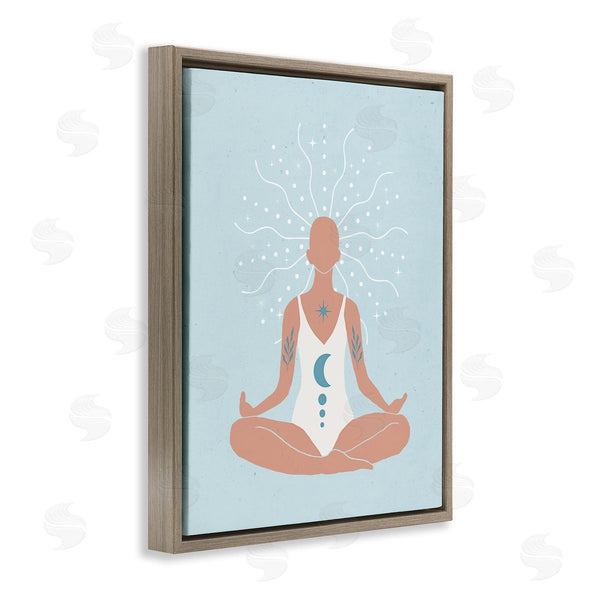 Stupell Industries Nina Blue | Mindful Tai Chi Human Meditation Stellar Energy Tuning Wall Art