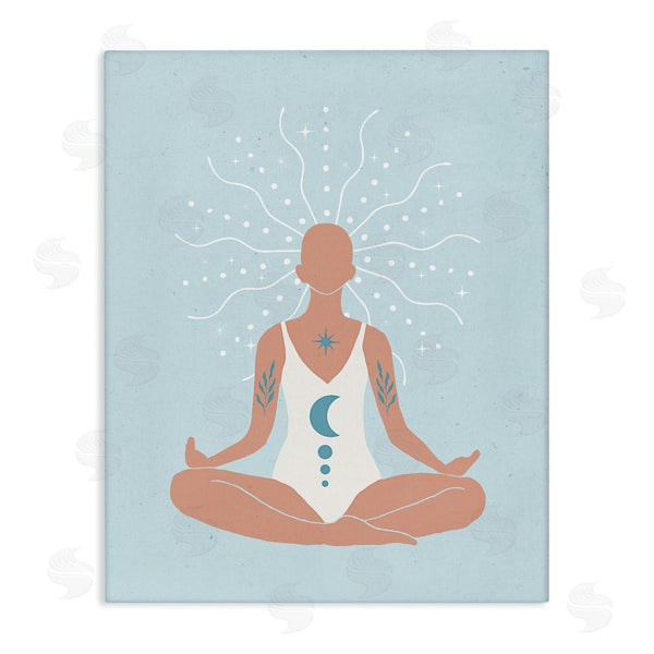 stupell industries Nina Blue | Mindful Tai Chi Human Meditation Stellar Energy Tuning Wall Art