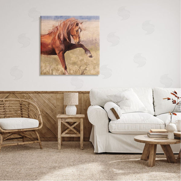 Stupell Industries Nina Blue | Modern Red Stallion Wall Art