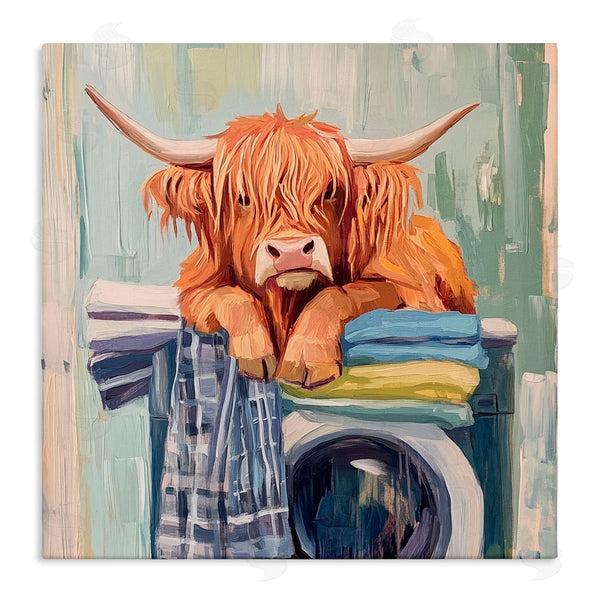 stupell industries Nina Blue | More Laundry Tired Cow
