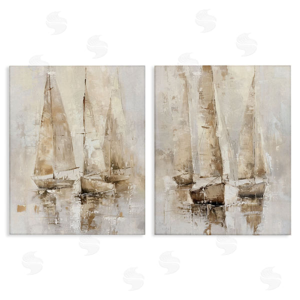 stupell industries Nina Blue | Neutral Toned Sailboats