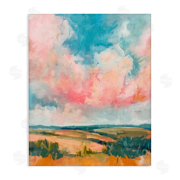 stupell industries Nina Blue | Pink Clouds over Farmland
