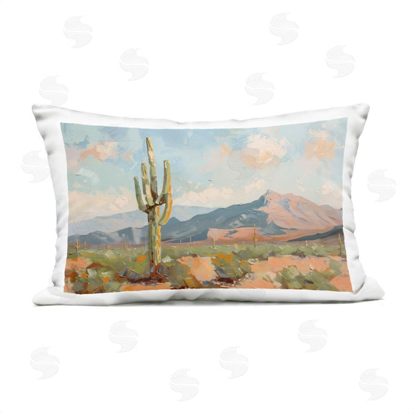 Stupell Industries Nina Blue | Pink Desert Distant Mountain Printed Throw Pillow