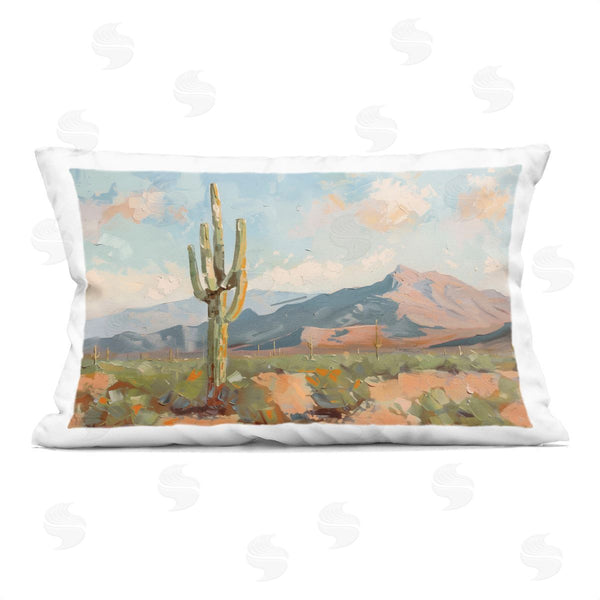 stupell industries Nina Blue | Pink Desert Distant Mountain Printed Throw Pillow