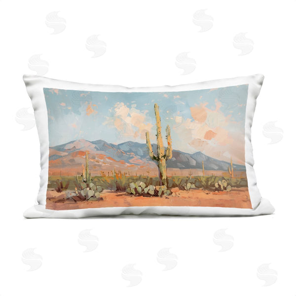 Stupell Industries Nina Blue | Pink Desert With Daubed Clouds Printed Throw Pillow
