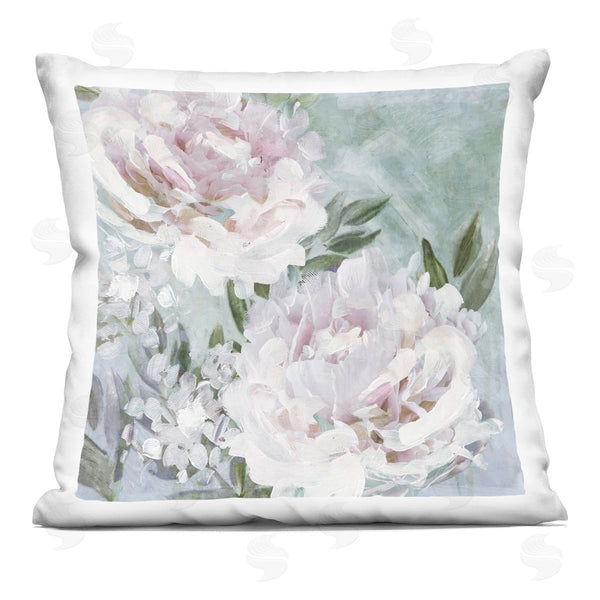 stupell industries Nina Blue | Pink Peony Flower Blooms Printed Throw Pillow