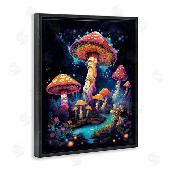 Stupell Industries Nina Blue | Psychedelic Mushroom Scene Wall Art