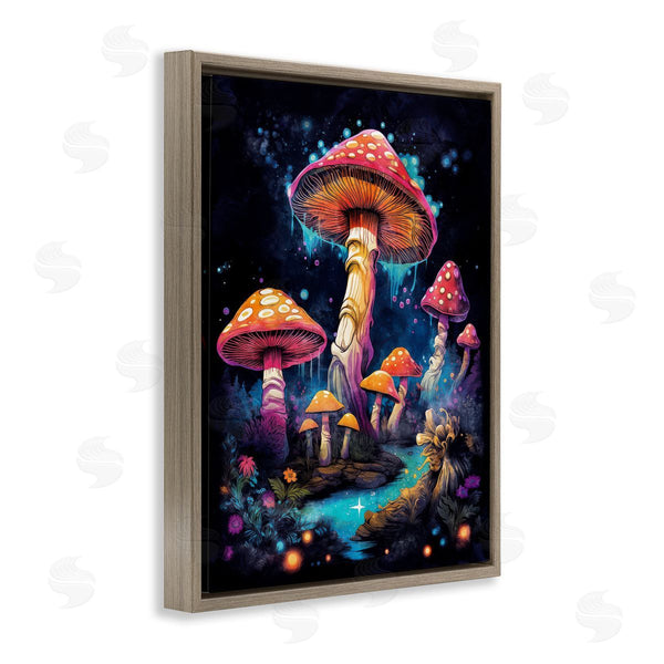 Stupell Industries Nina Blue | Psychedelic Mushroom Scene Wall Art