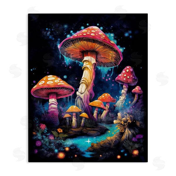 stupell industries Nina Blue | Psychedelic Mushroom Scene Wall Art
