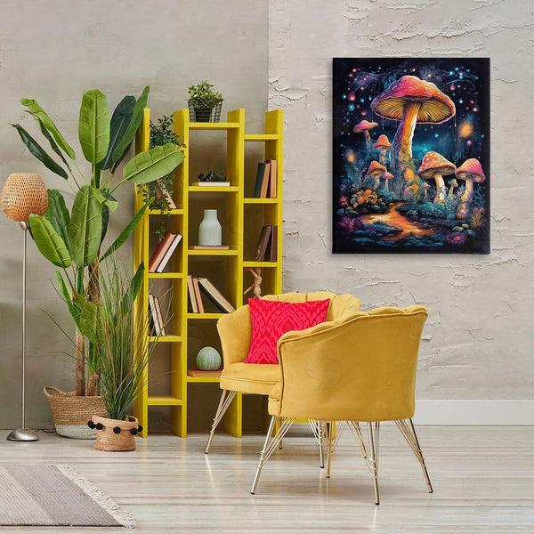 Stupell Industries Nina Blue | Psychedelic Mushrooms Nature Wall Art