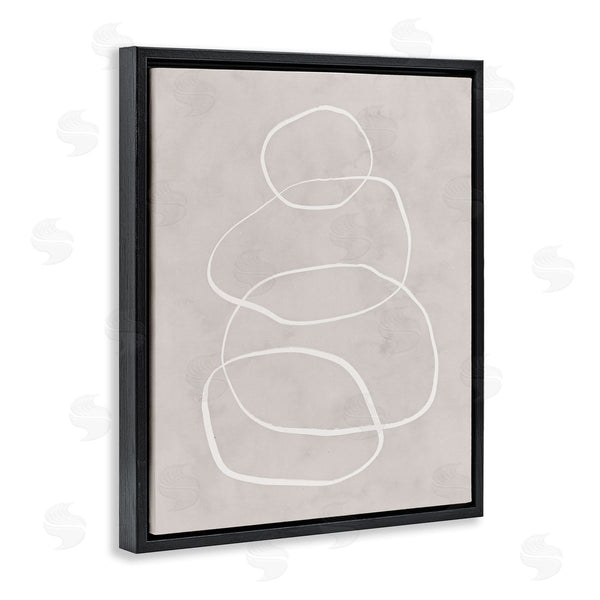 Stupell Industries Nina Blue | Rock Balance Line Drawing Vintage Background Wall Art