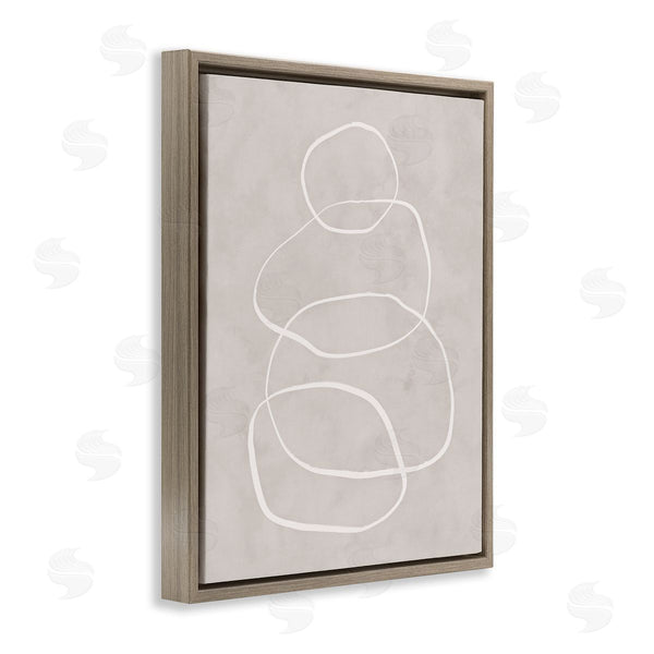 Stupell Industries Nina Blue | Rock Balance Line Drawing Vintage Background Wall Art