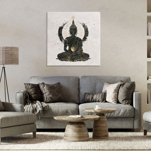Stupell Industries Nina Blue | Sitting Buddha Sun Rays Wall Art
