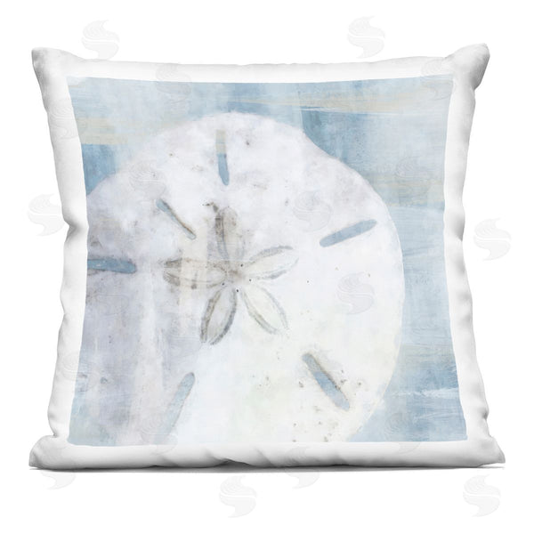 stupell industries Nina Blue | Soft Sand Dollar Coastal Printed Throw Pillow