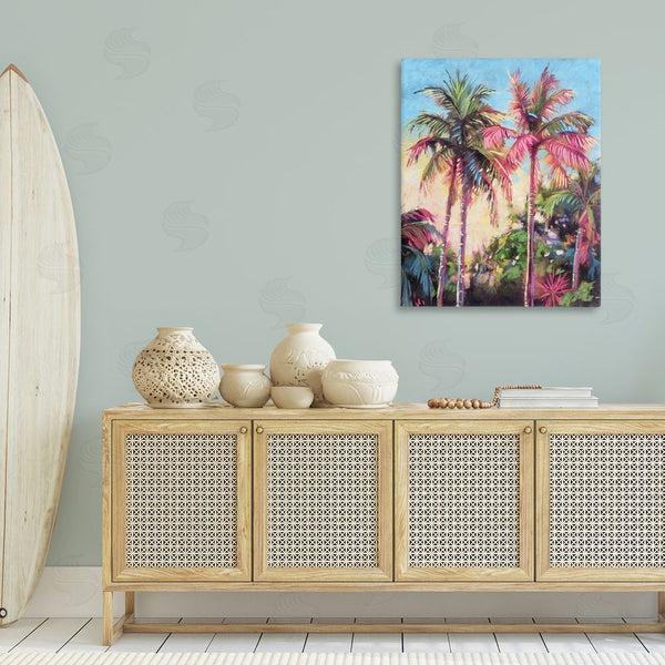 Stupell Industries Nina Blue | Tropical Palms Pink Details Wall Art