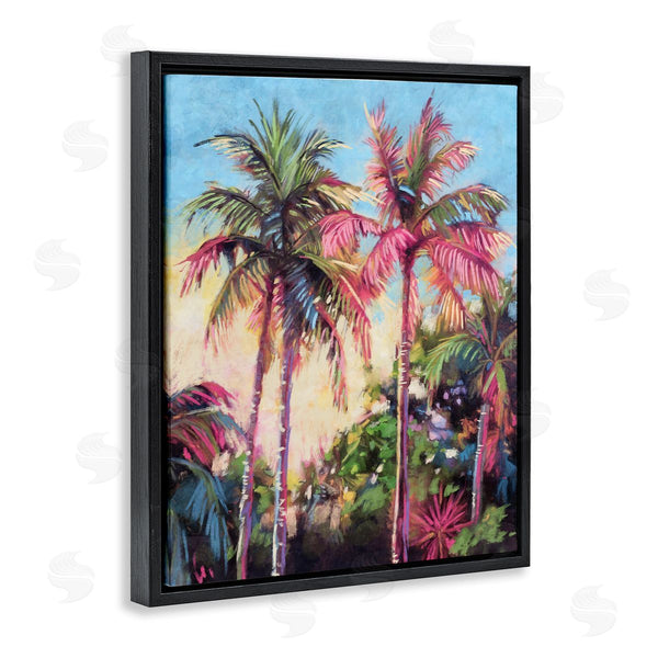 Stupell Industries Nina Blue | Tropical Palms Pink Details Wall Art