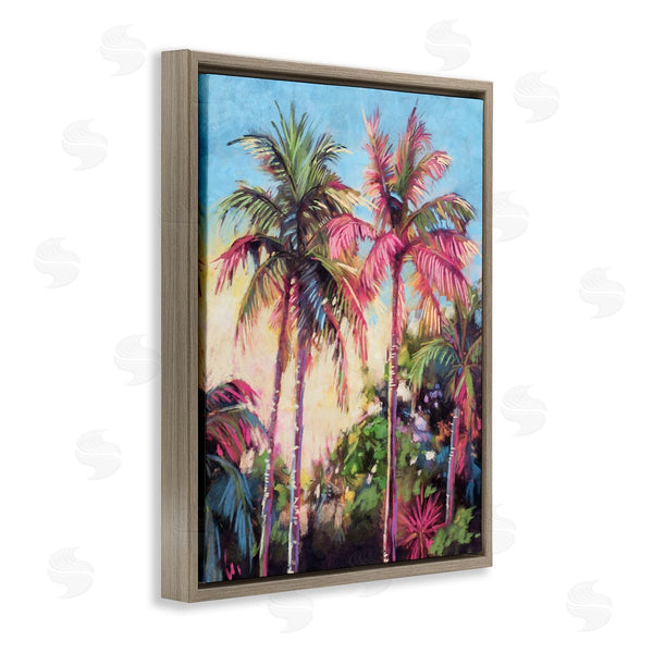 Stupell Industries Nina Blue | Tropical Palms Pink Details Wall Art