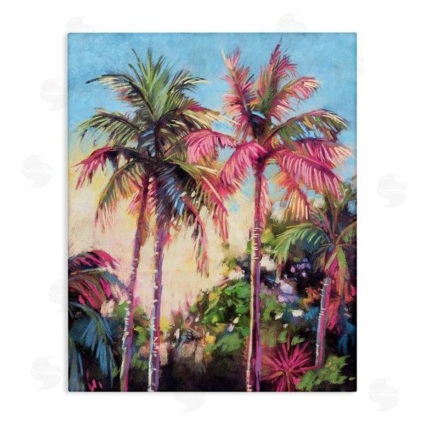 stupell industries Nina Blue | Tropical Palms Pink Details Wall Art
