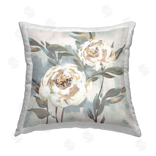 Stupell Industries Nina Blue | Two Country Blossoms Printed Throw Pillow