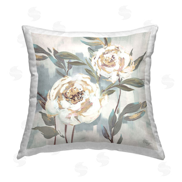 stupell industries Nina Blue | Two Country Blossoms Printed Throw Pillow