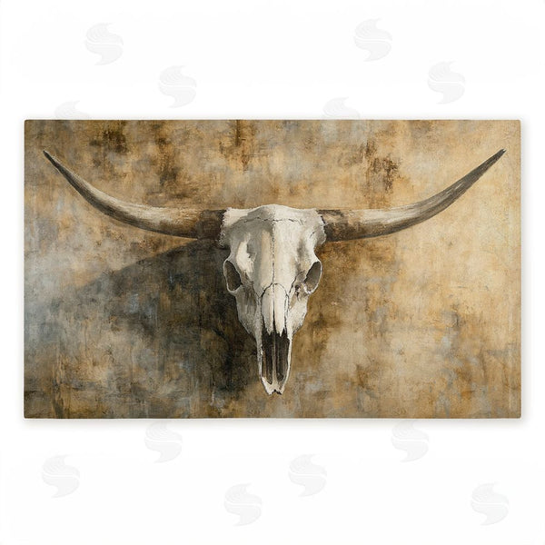 stupell industries Nina Blue | Vintage Cow Skull Non-Woven Door Mat