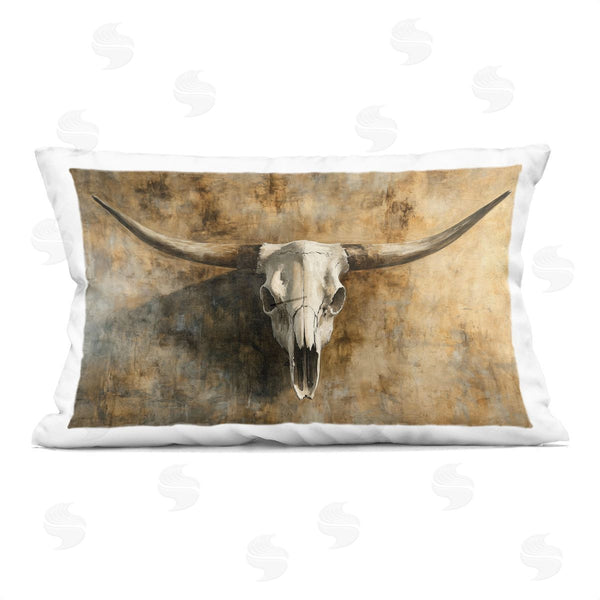 stupell industries Nina Blue | Vintage Cow Skull Rustic Printed Throw Pillow