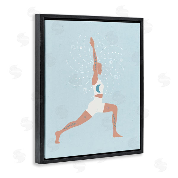 Stupell Industries Nina Blue | Yoga Crescent Moon Pose Human Working Out Wall Art