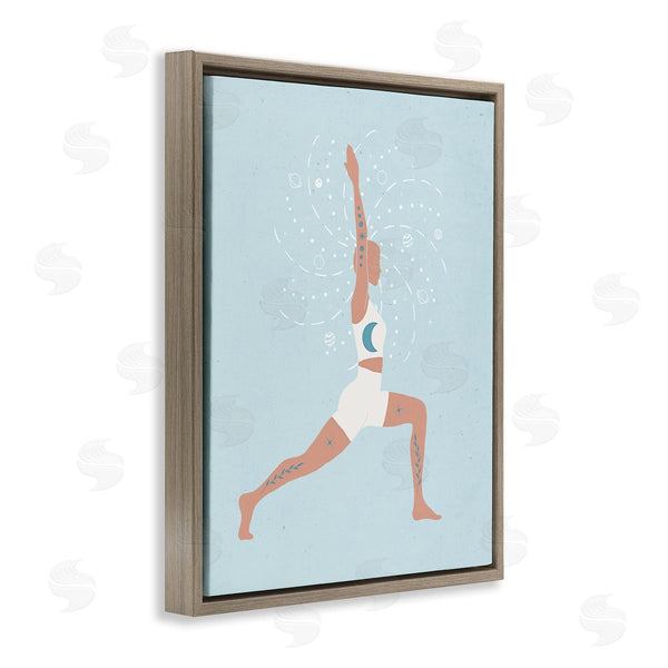 Stupell Industries Nina Blue | Yoga Crescent Moon Pose Human Working Out Wall Art