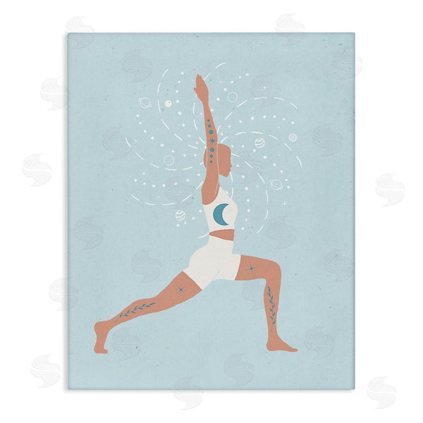 stupell industries Nina Blue | Yoga Crescent Moon Pose Human Working out Wall Art