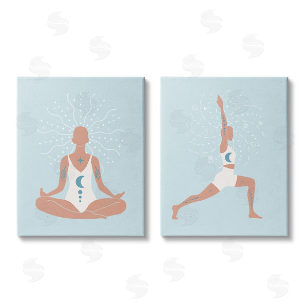 stupell industries Nina Blue | Yoga Fitness Work Out Figure Meditating Wall Art