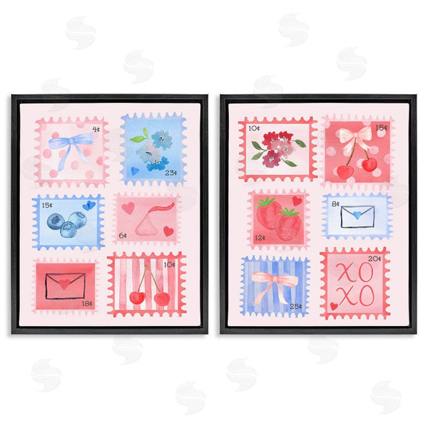 Stupell Industries Nina Jacobs | Adorable Stamps Blue And Pink Wall Art